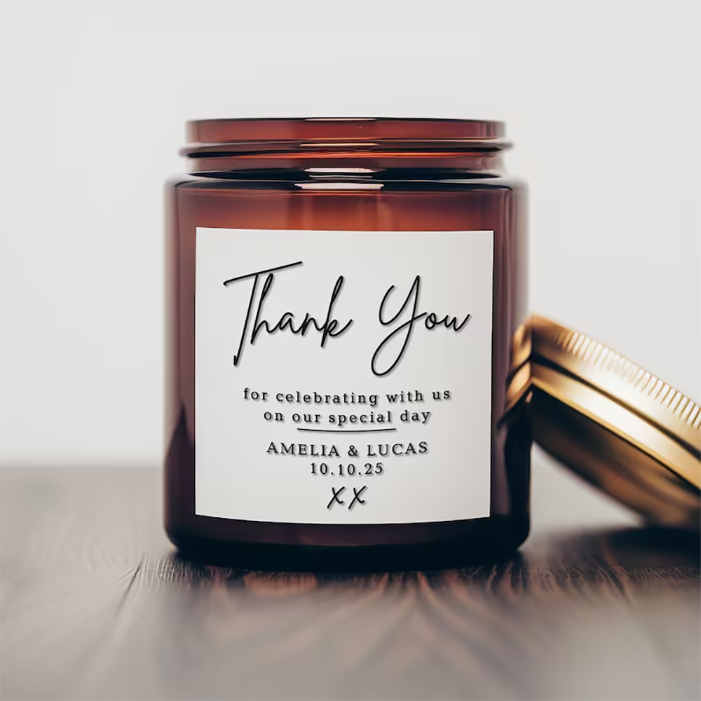 Pegatina cuadrada personalizad - Personalised Candle Label reseña y precio