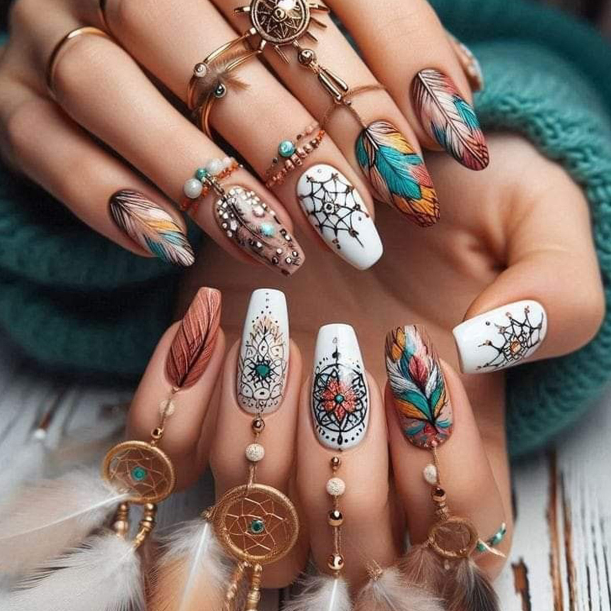 24 unids/set de uñas postizas  - Pressed Flower Art reseña y precio