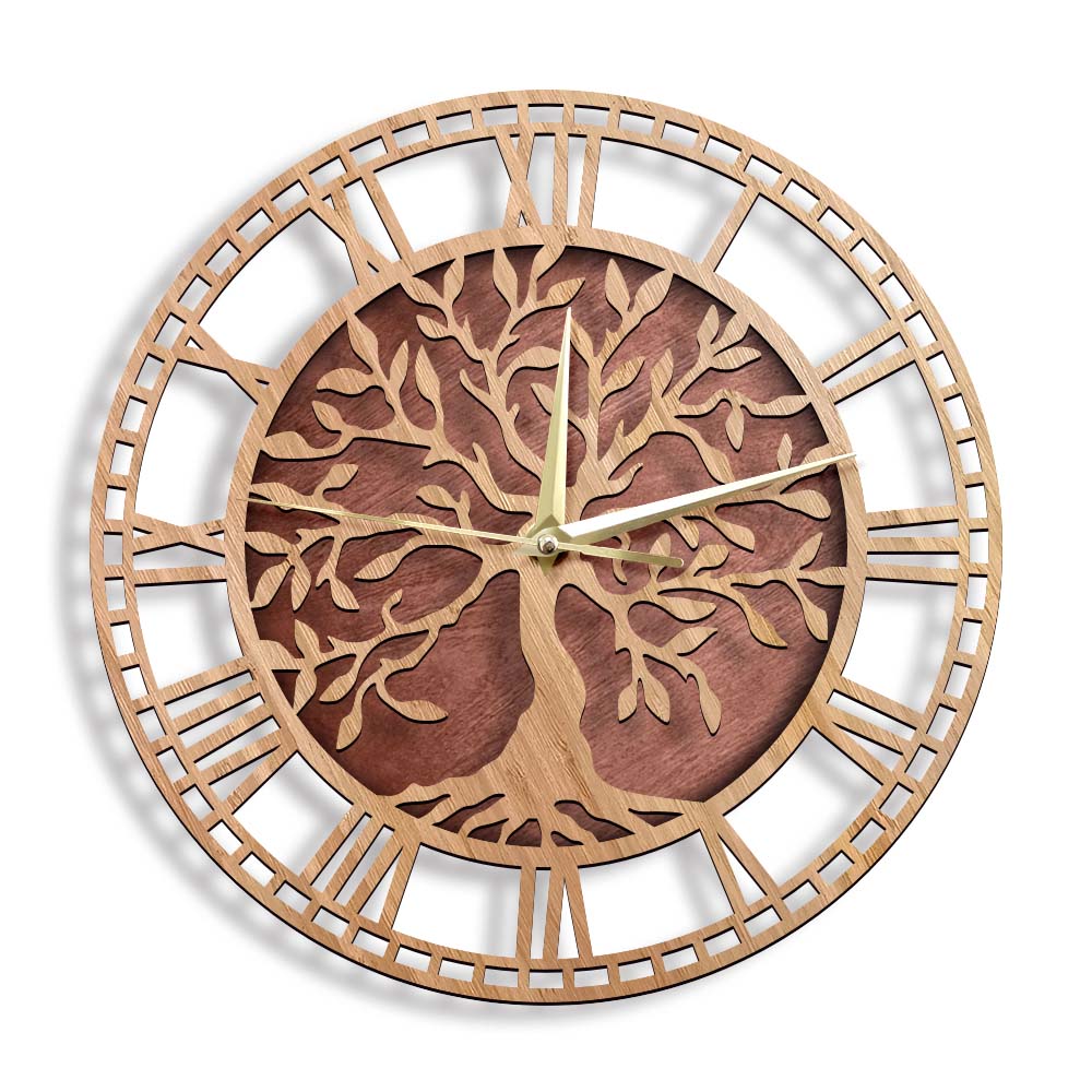 Reloj de pared de madera con d - Family Tree Print reseña y precio
