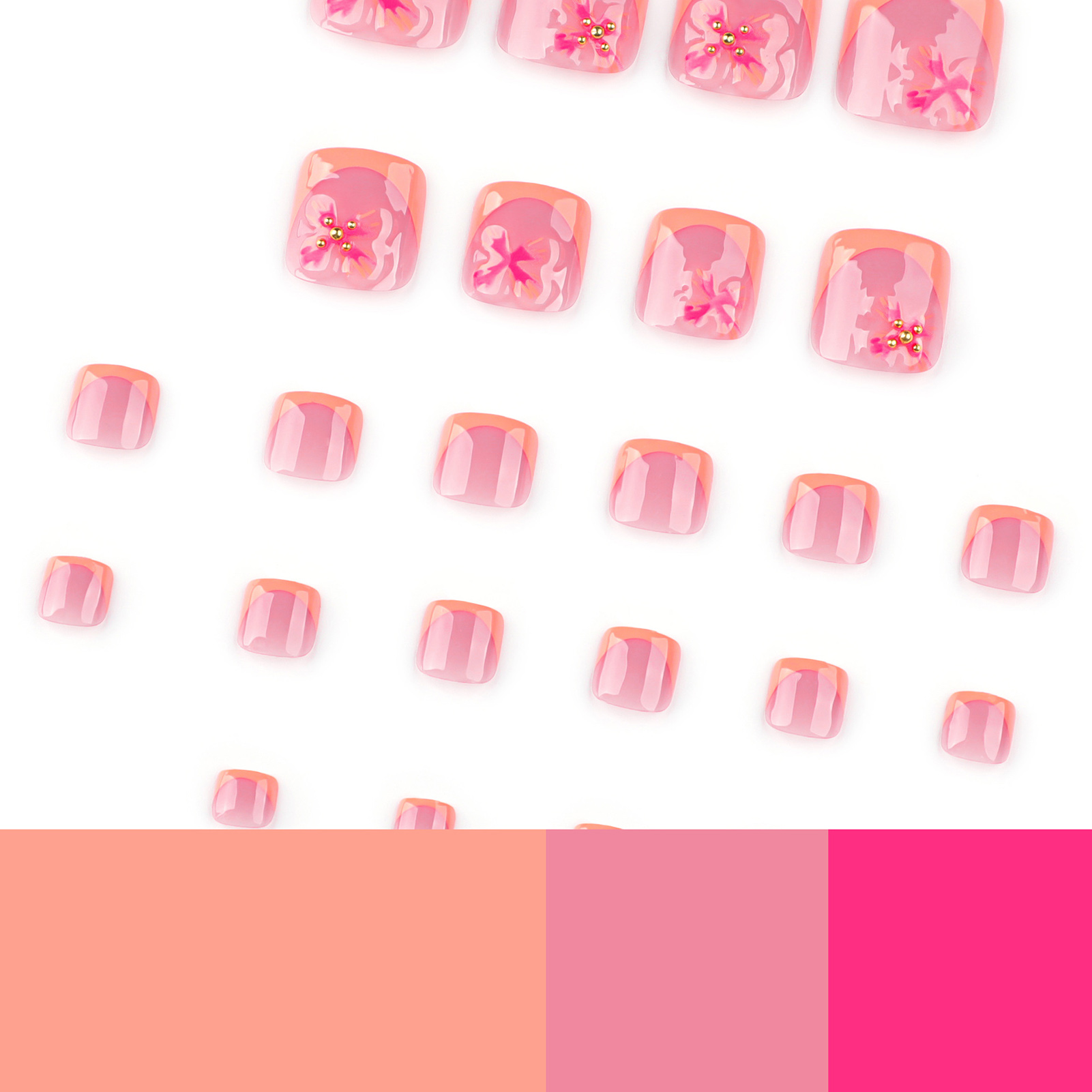 24 Uds. De uñas postizas con d - Pressed Flower Art reseña y precio