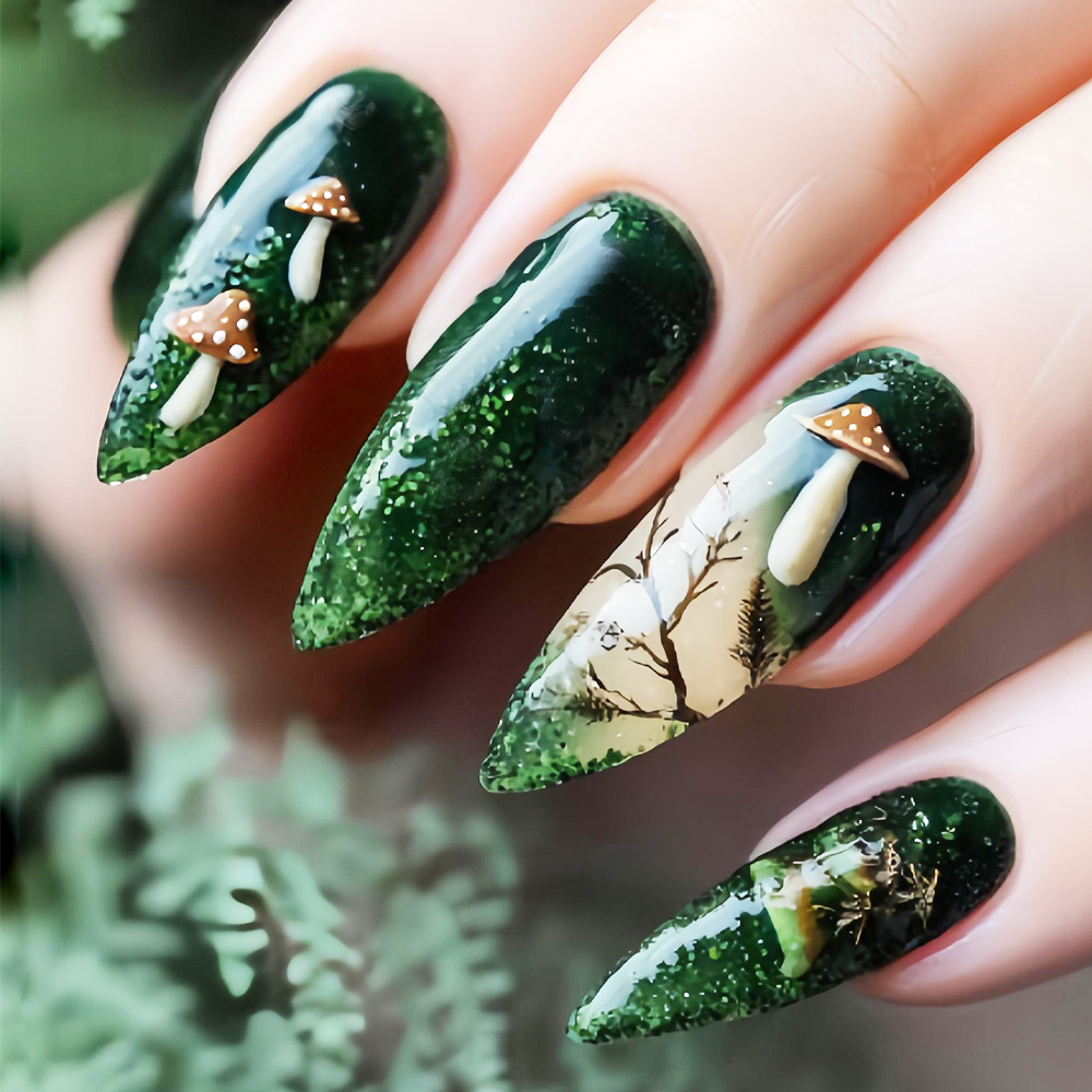 24 uds/sest uñas postizas medi - Pressed Flower Art reseña y precio